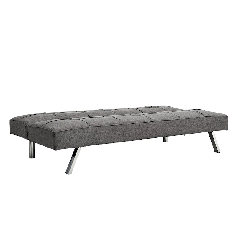 Metal Frame Futon Sofa Bed with Stainless Steel Leg - 32.30 x 68.90 x 29.15