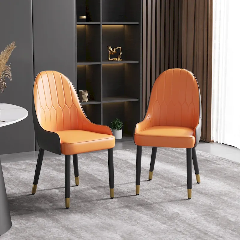 Set of 2 Modern Upholstered PU Leather Dining Chair