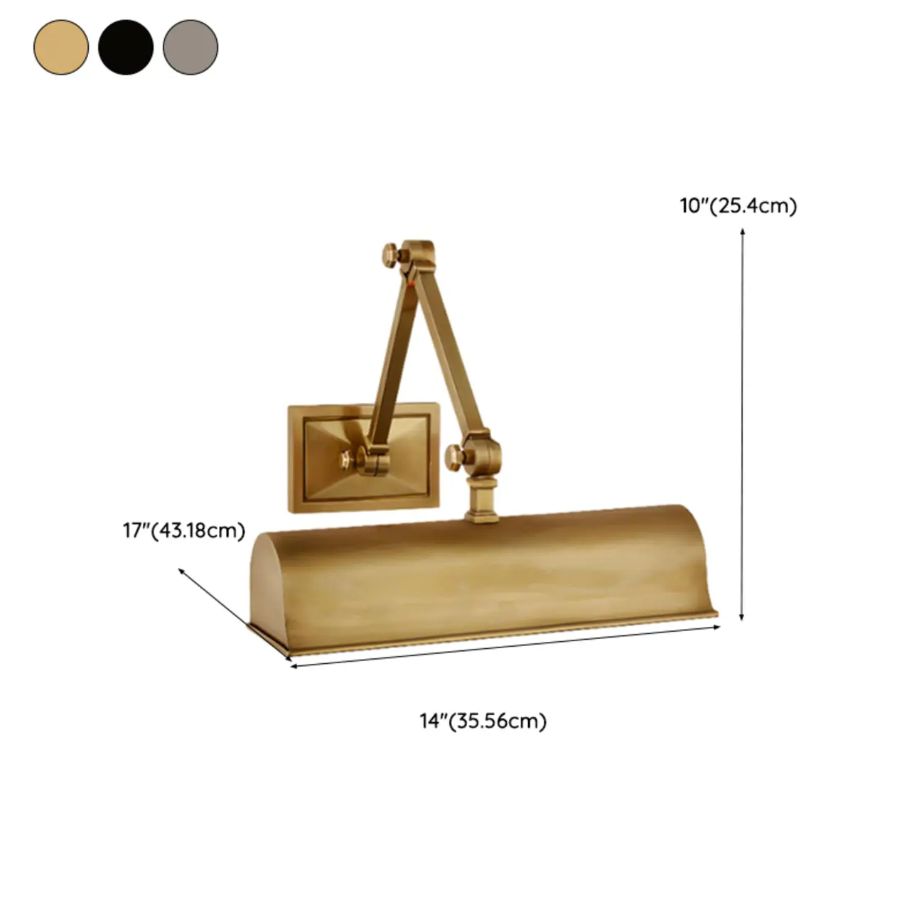 2-Light Metal Swing Arm Wall Light with Long Shade