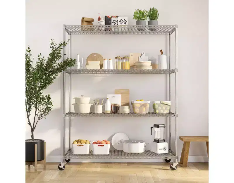 Seville Classics UltraDurable 4-Tier 60 x 24 Steel Wire Shelving Unit