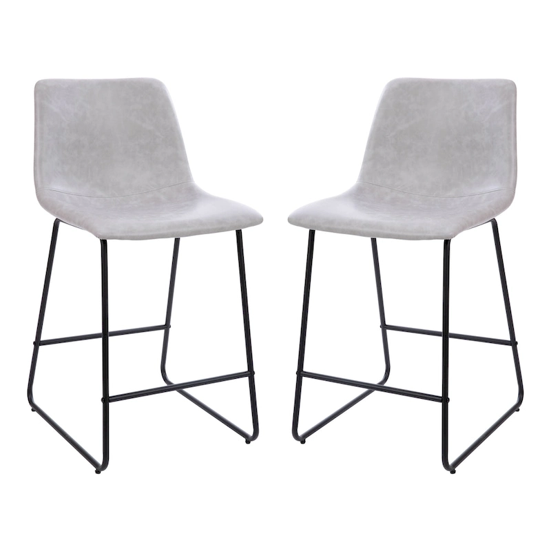 Upholstered Counter Height Modern Dining Stools (Set of 2)
