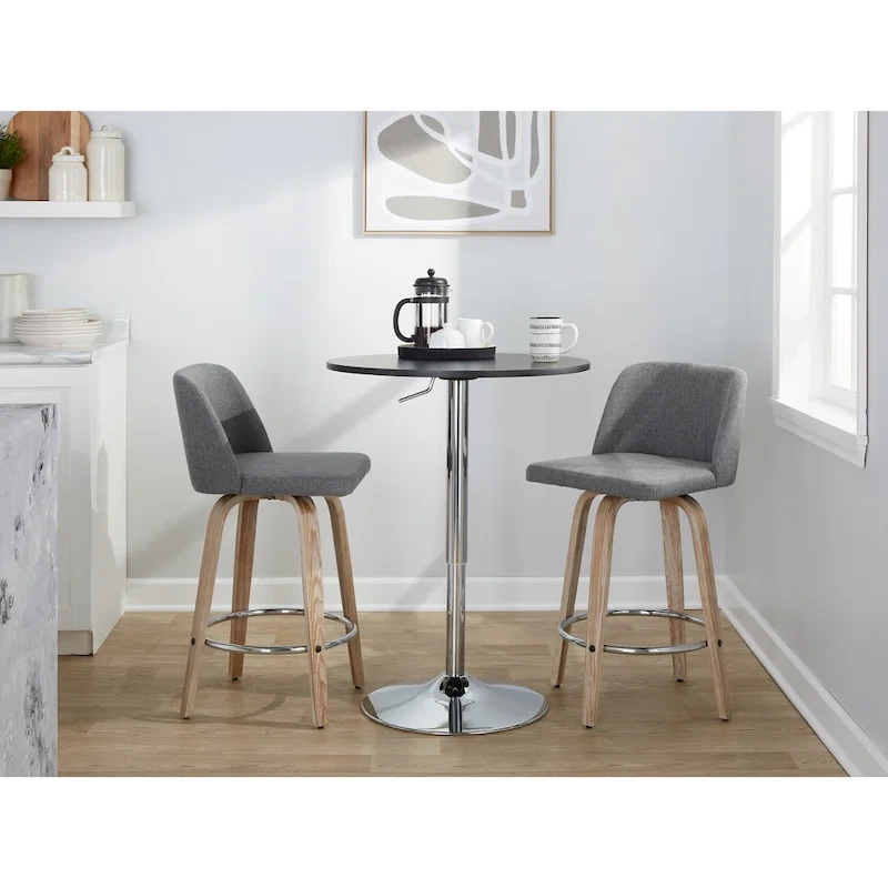 Carson Carrington Vallberga 26  Fixed-Height Counter Stool With Whitewashed Wood Base (Set of 2)