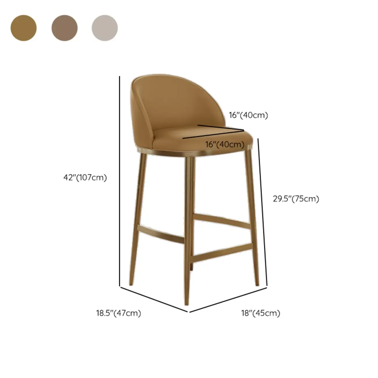 Mid Century Modern Leather Bar Stools Counter Height
