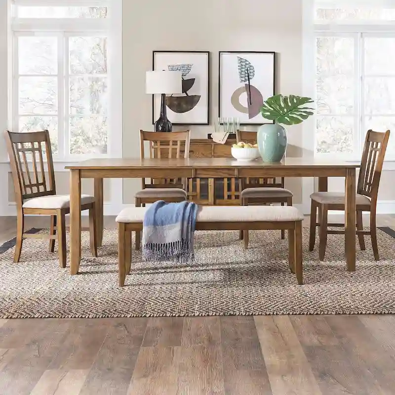 Santa Rosa Antique Honey 6 Piece Rectangular Table Set