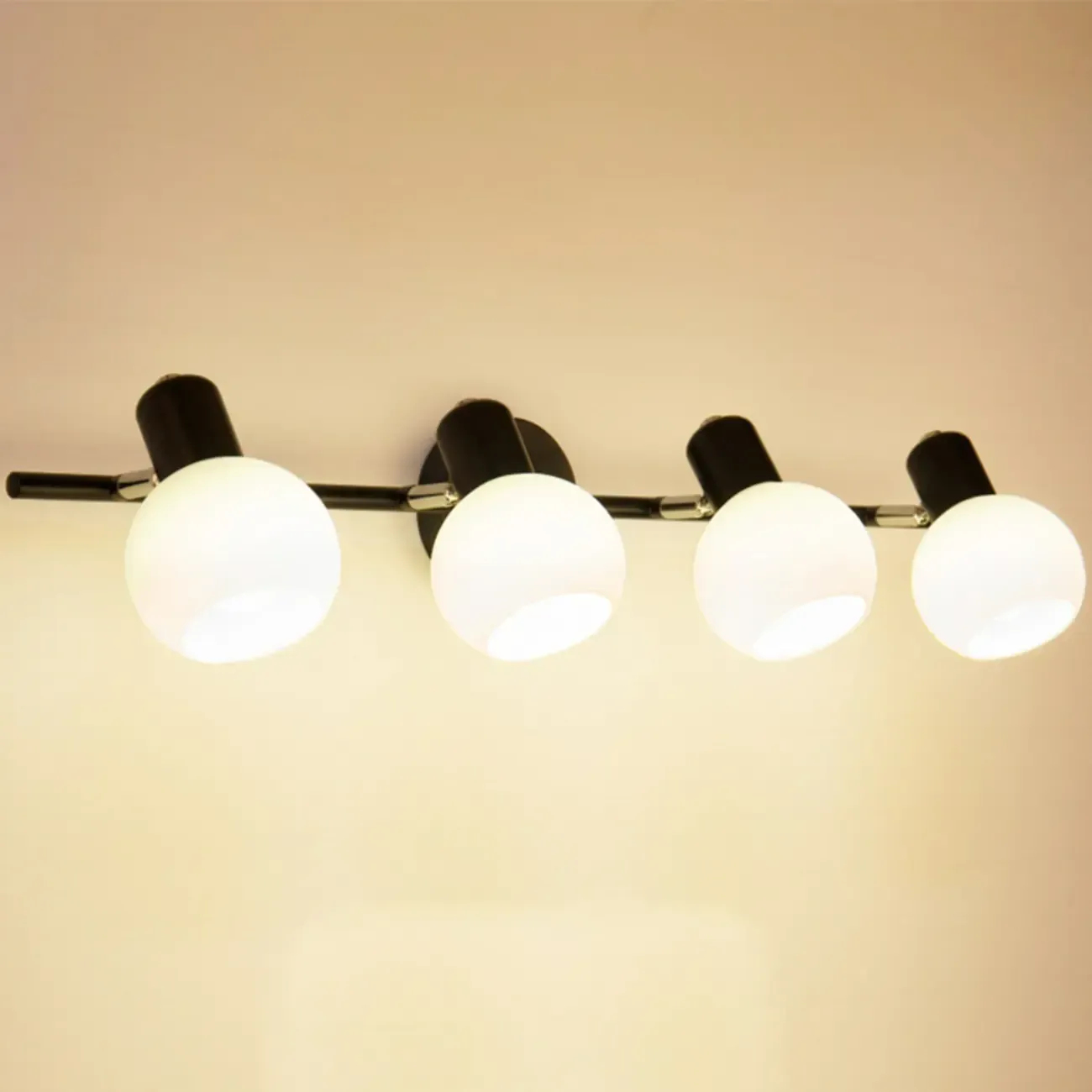 Modern Metal Black Glass Dome Bathroom Vanity Light