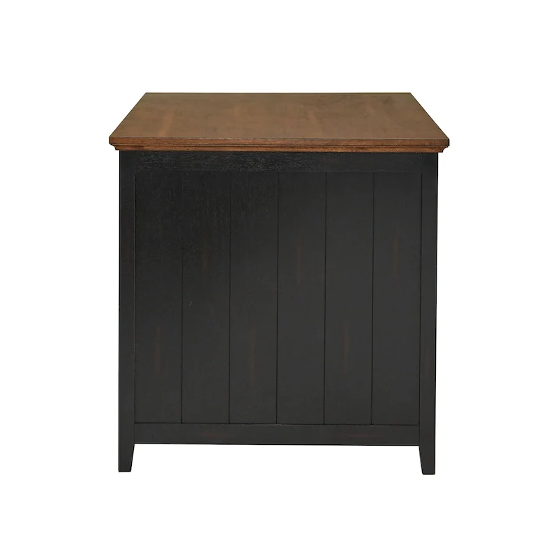 Two-Tone Antique Finish Extendable Kitchen Island with 3 Drawers