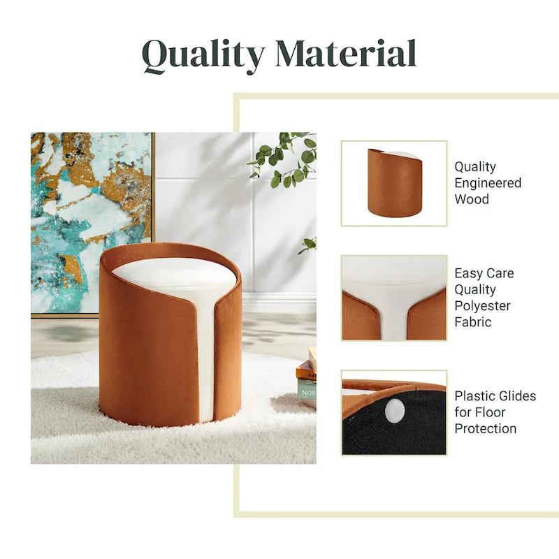 Vinda Velvet Fabric Ottoman