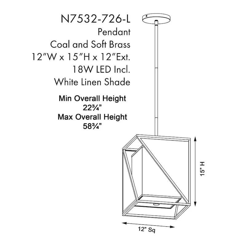 Metropolitan Aspect White Coal and Soft Brass LED Lights Pendant