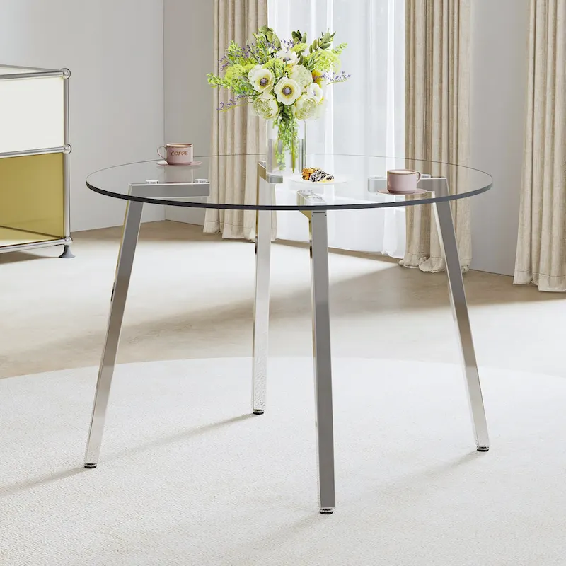 Modern Tempered Glass Table Dining Table Coffee Table End Table Entryway Table for Dining Room