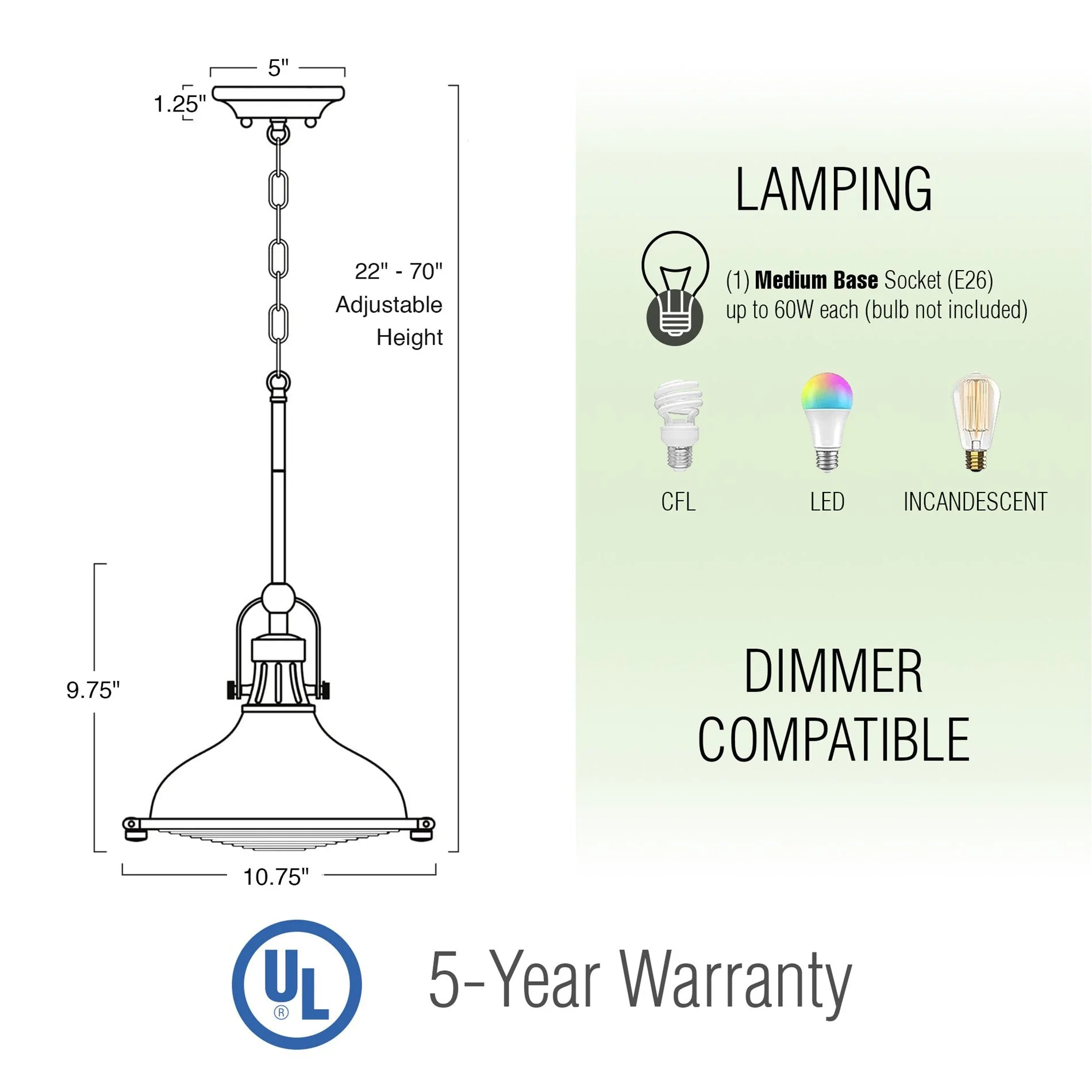 Beacon 11 Industrial Farmhouse / Nautical Pendant Light
