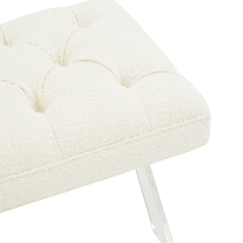 SAFAVIEH Couture Ketevan Tufted Acrylic Bench - 48x18x18. - 48 W x 18 L x 18 H - 48Wx18Dx18H