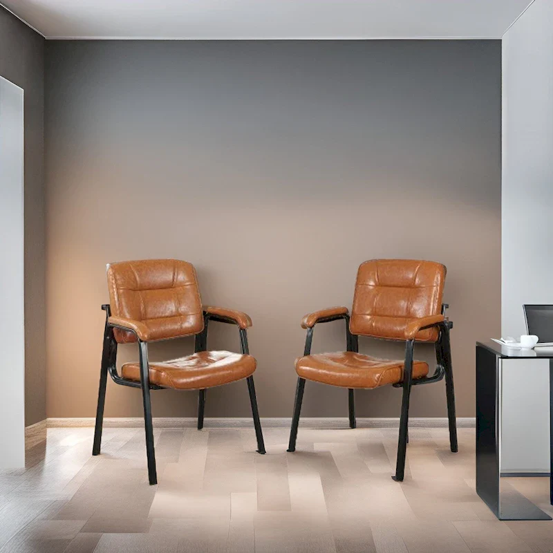 Premium Leather Executive Office Chairs with Padded Armrest