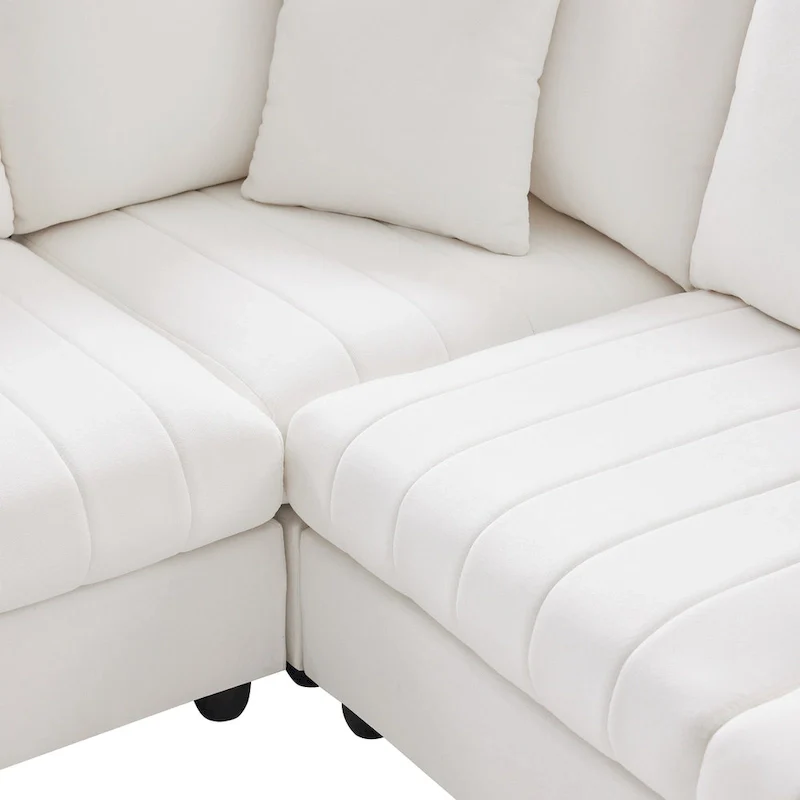 89 Polyester Modular Sectional Sofa with Deep Seat & Ottoman