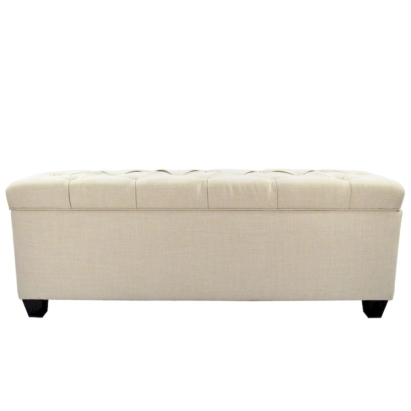 The Sole Secret Beige Diamond Tufted Shoe Storage Bench