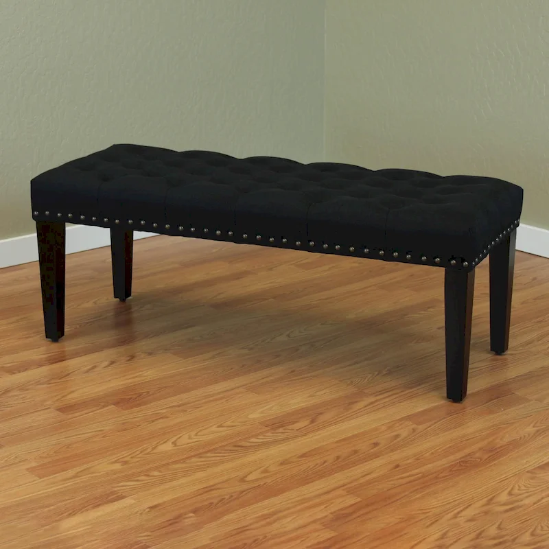 Sopri 49-inch Linen Upholstered Tufted Transitional Bench