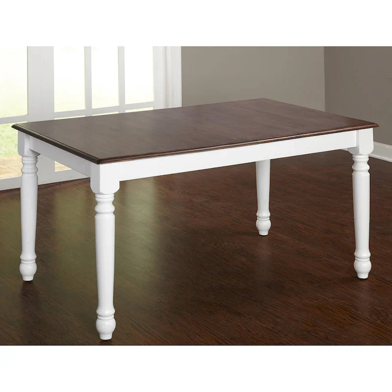 Simple Living Skipton Walnut/ White Rubberwood Rectangular Table - Walnut