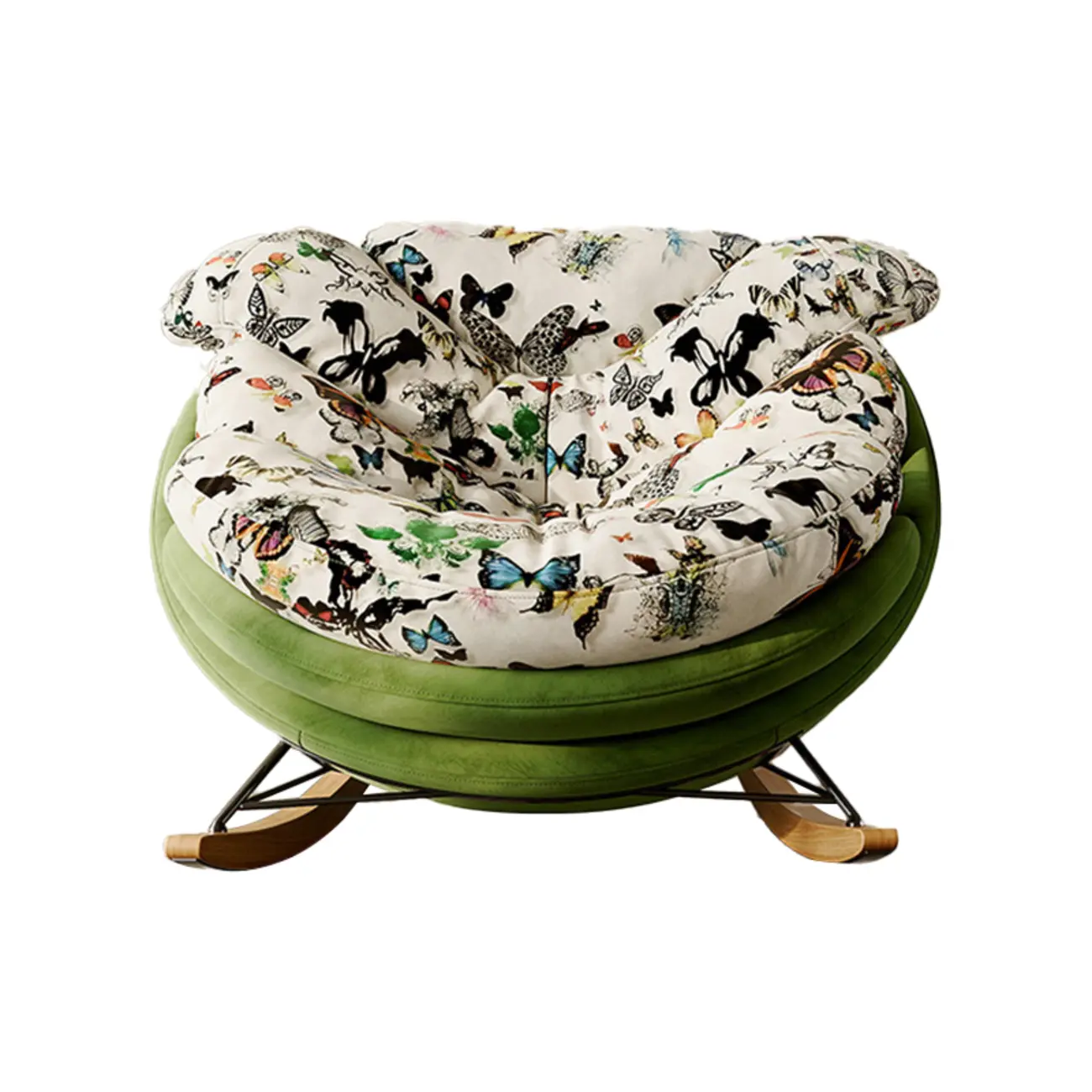 Modern Ergonomic Upholstered Rocking Chair Optional Ottoman