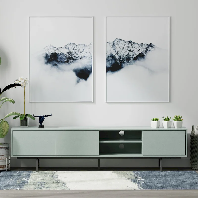 Glenwillow Home Atlas 78  x 20  Lowboy Mid-Century Modern TV Stand Console