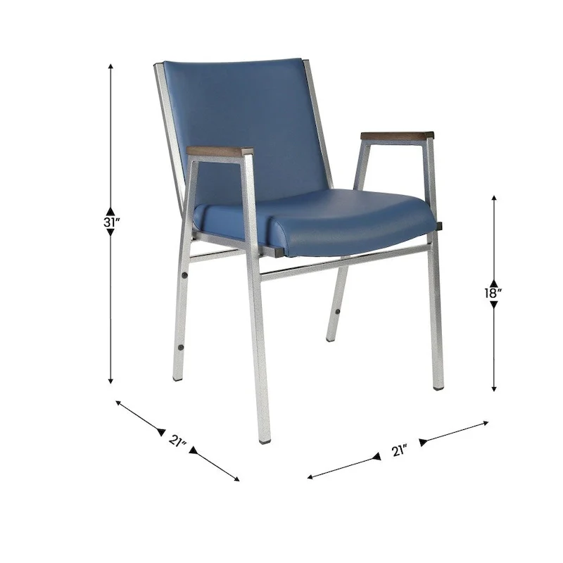 Heavy Duty Stack Chair with Arms - 21D x 21W x 31H