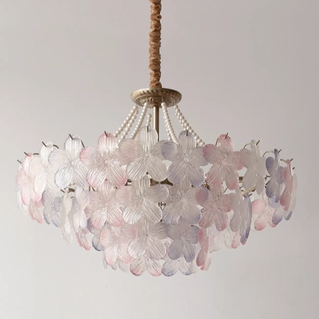 Modern Tier Round Flower Crystal Chandelier