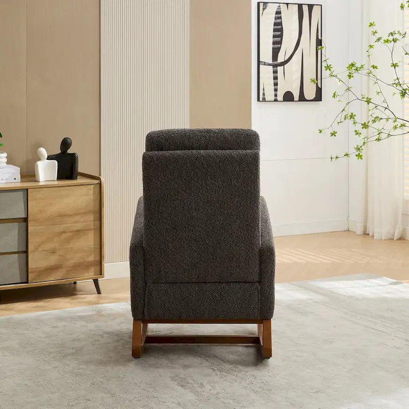 Living Room Rocking Accent Chair with Retractable Footrest