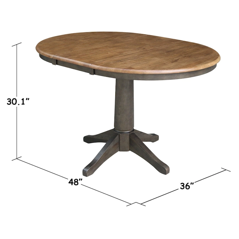 36  Round Solid Wood Extension Dining Table with 2 Dining Chairs