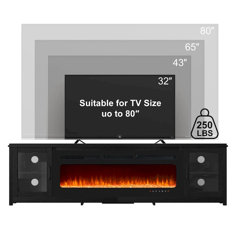 80 Modern Electric Fireplace TV Stand