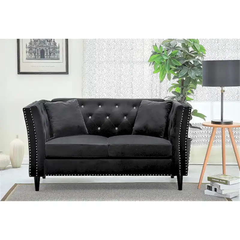 Gracewood Hollow Sukikim Velvet Loveseat