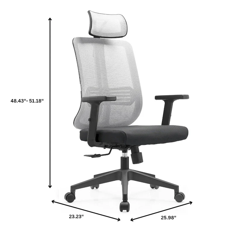 Adjustable Office Chair with Mesh Back and Headrest Nift Series by LeisureMod
