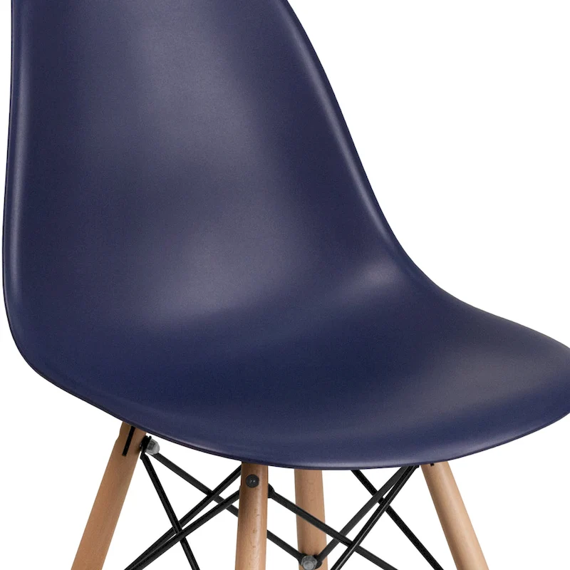 Plastic Chair with Wooden Legs