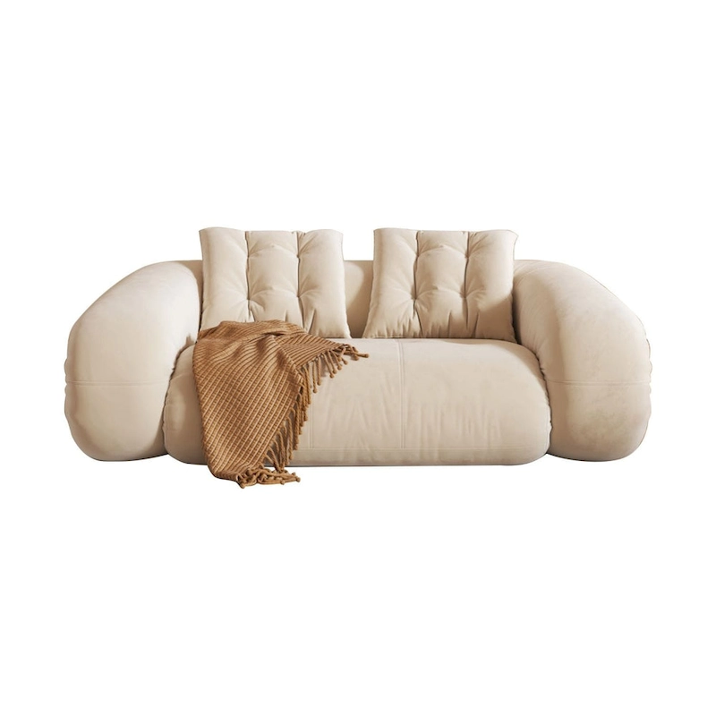 JASIWAY Modern Convertible Sleeper Sofa Chair Bed, White