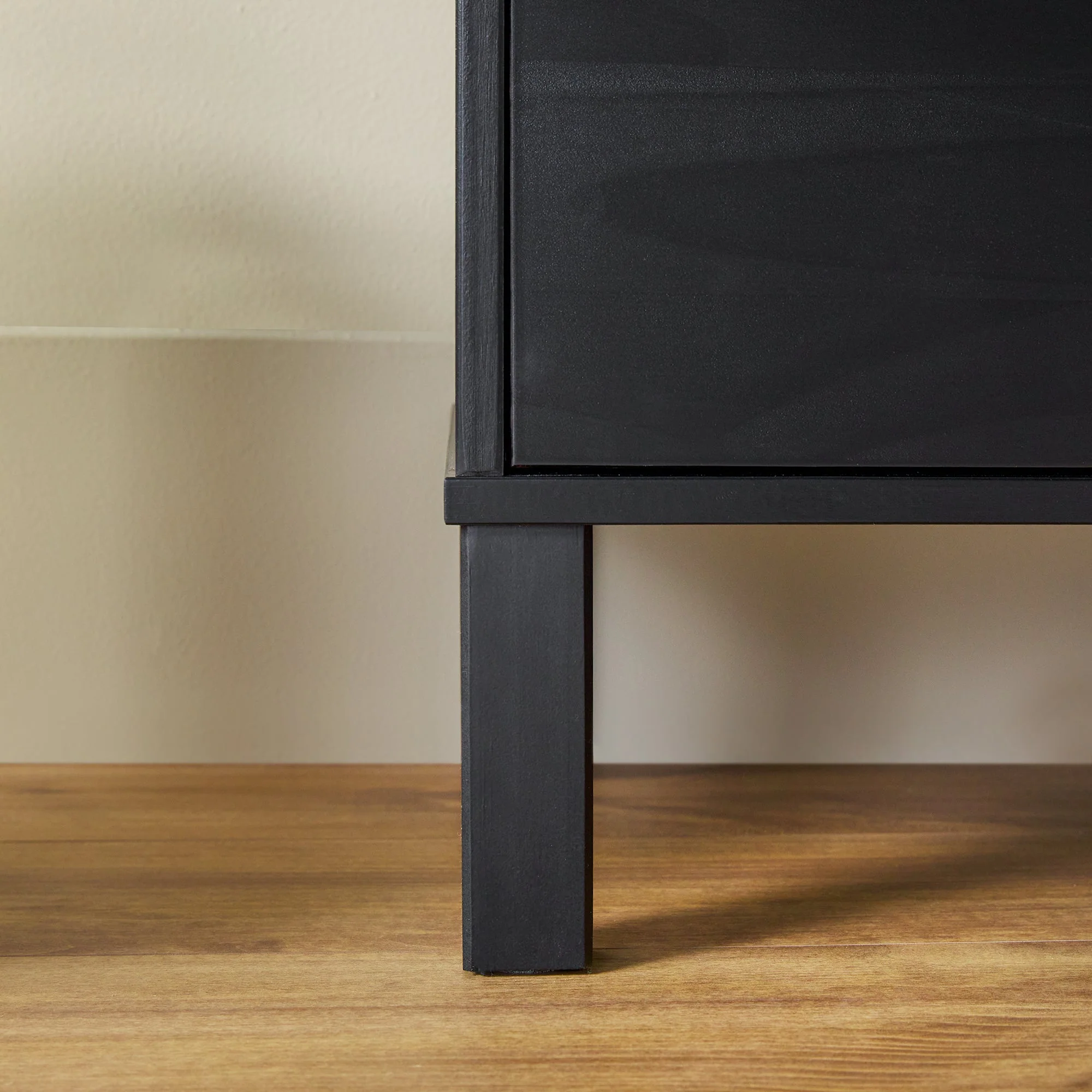 Elias Modern Curved-Frame Solid Wood Nightstand