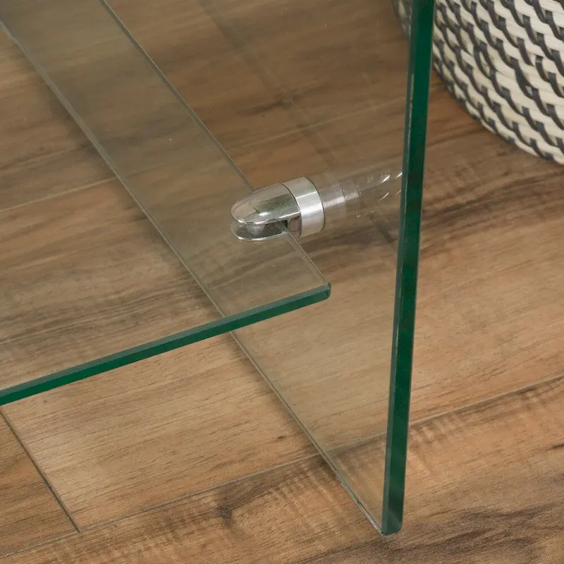 Ramona Glass Entertainment TV Console Stand with Shelf by Christopher Knight Home