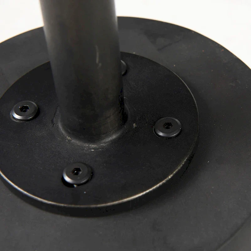 Maxwell Dark Brown Wood w/Black Metal Pedestal Round Side Table