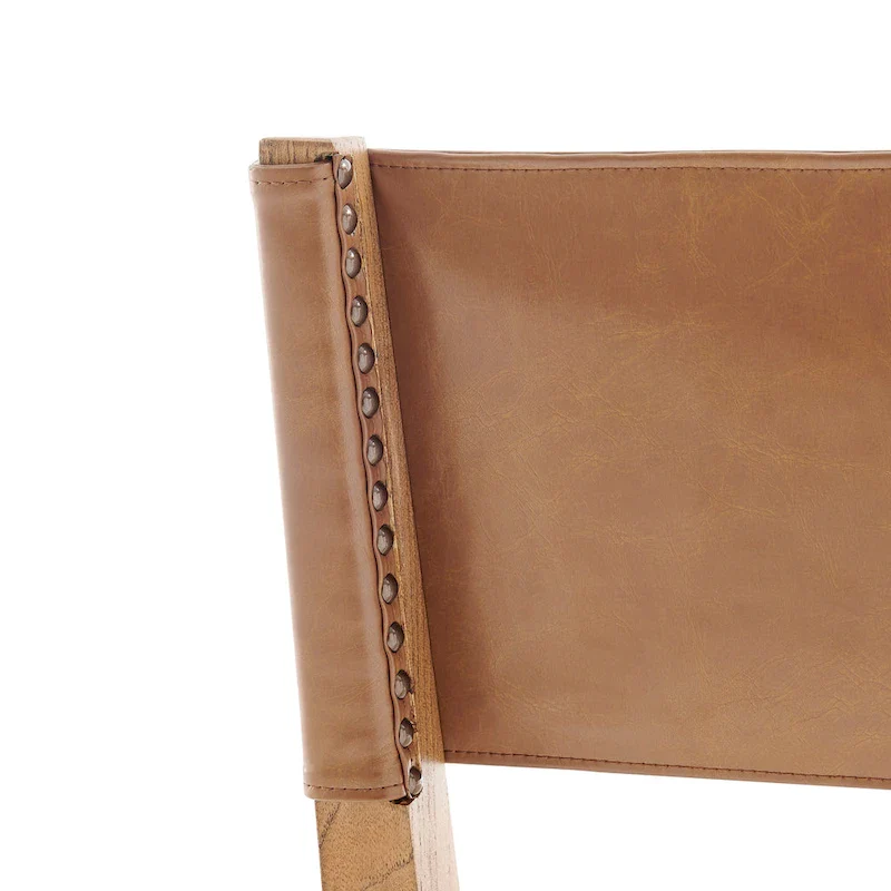 Faux Leather/ Linen Dining Side Chair, (Set of 2)