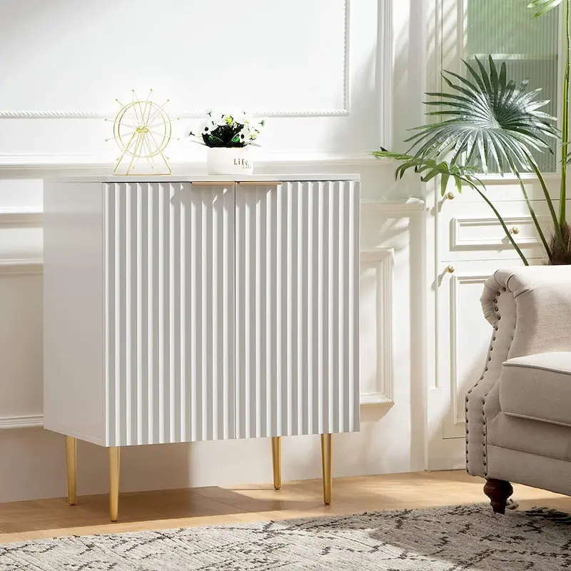 Sideboard Buffet Cabinet Set of 2 with Adjustable Shelves -