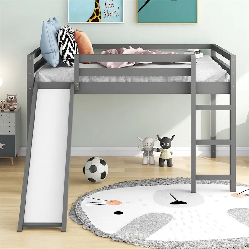 Merax Full Loft Bed with Slide