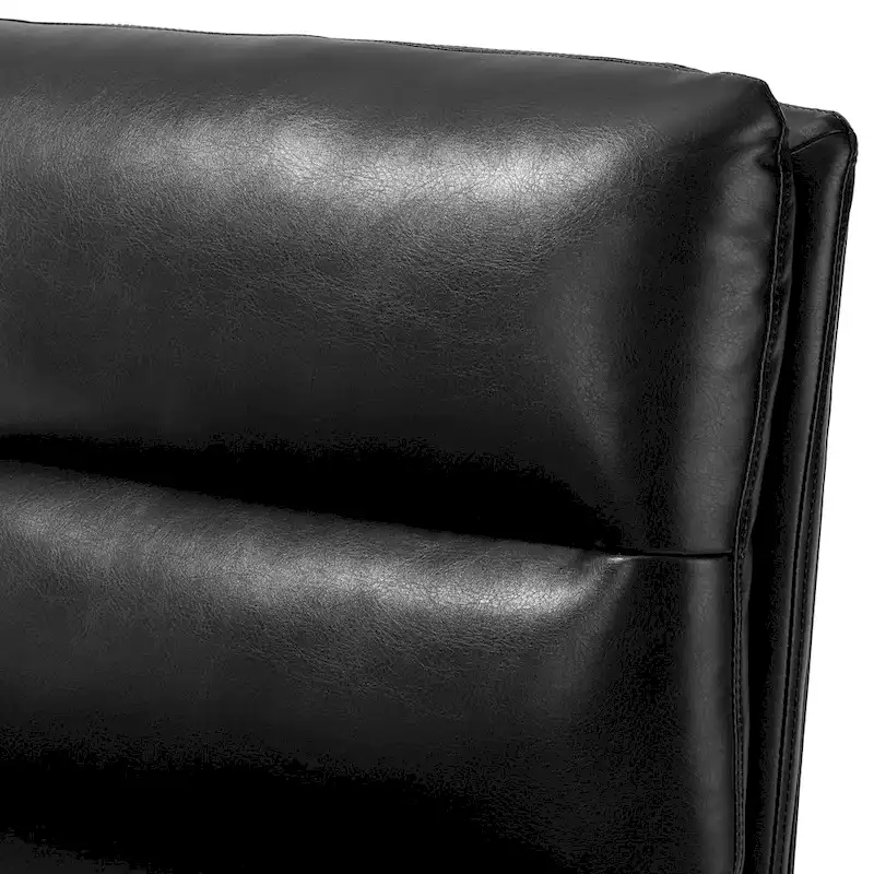 Glitzhome Set of 2 30.25H Modern Ergonomic PU Accent Armless Chair
