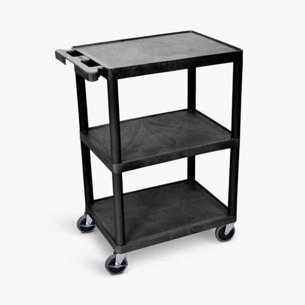 Black 3-Shelf Heavy-Duty Utility Cart