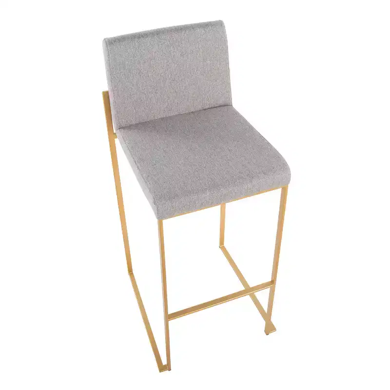 LumiSource Set of 3 Fuji High Back Barstools Fabric