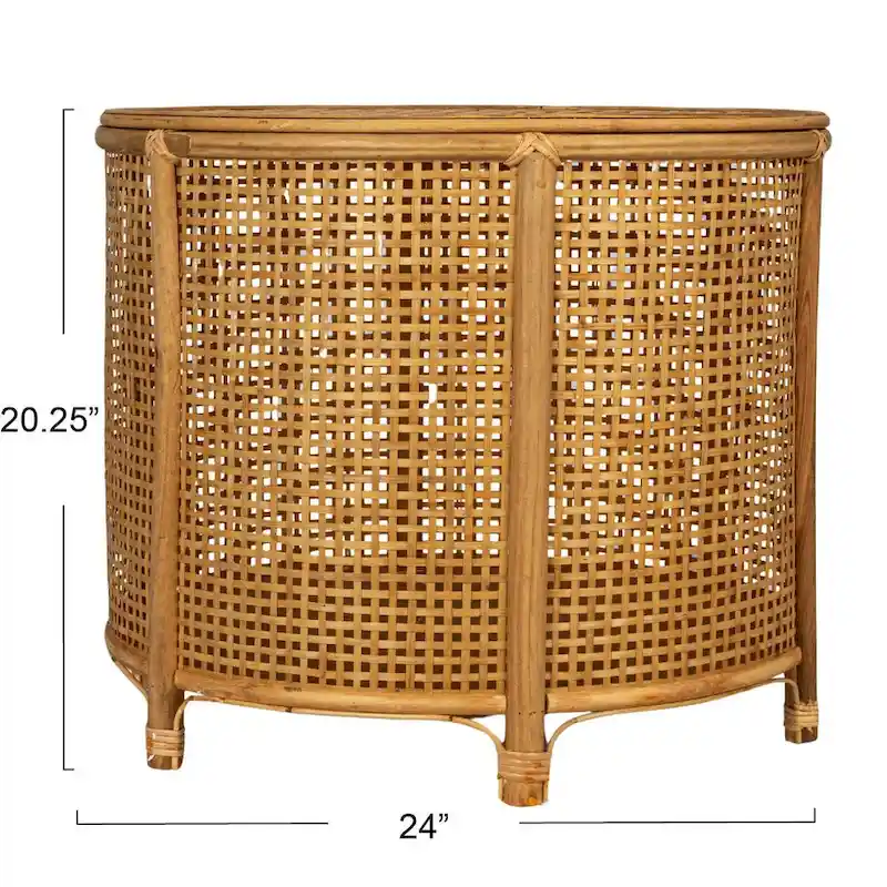 Bamboo and Rattan Accent Table