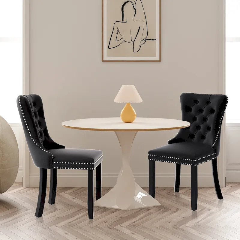 Modern Tufted Velvet Side Dining Chairs (Set of 4)