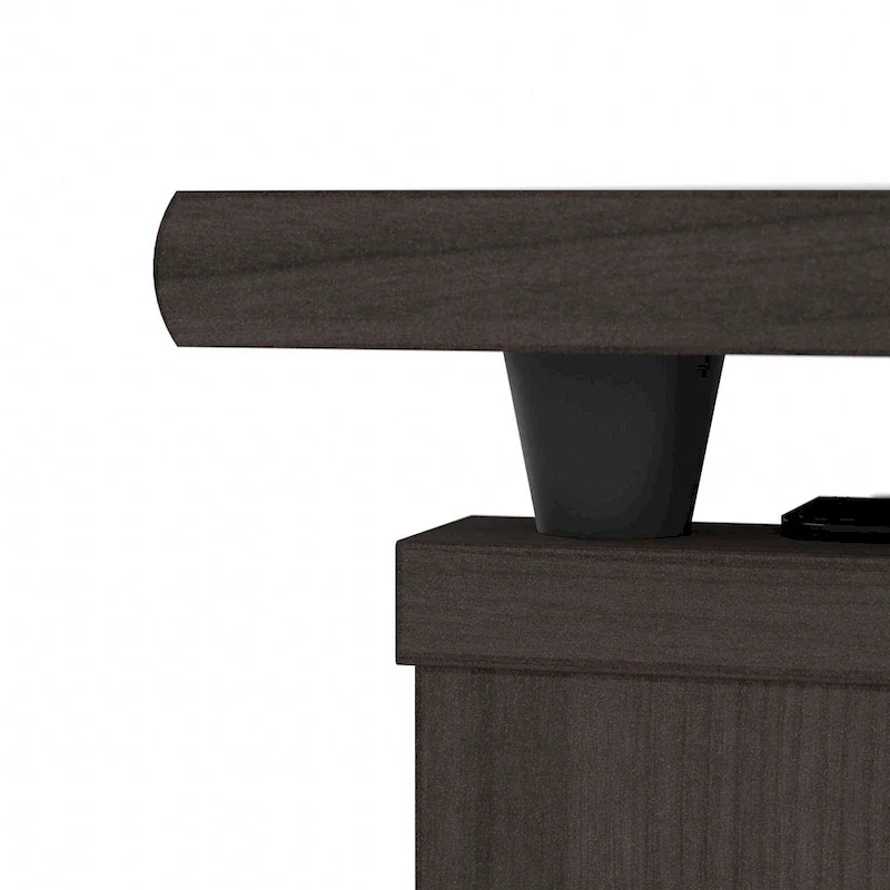 60W 3-position L-shaped Sit to Stand Desk with Hutch by