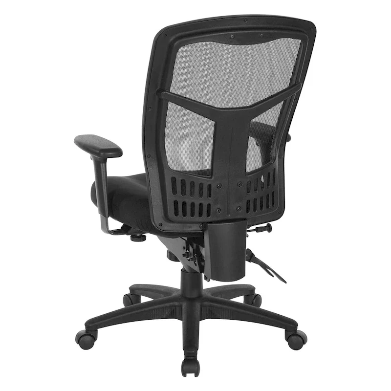 Black Breathable Office Chair with Fixed Backrest