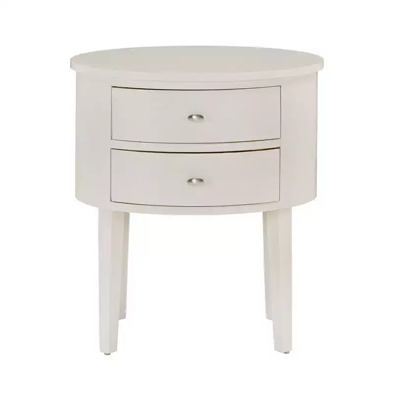 Black / Espresso / Grey / White 2-Drawer Oval Wood Accent Table, 1-Piece
