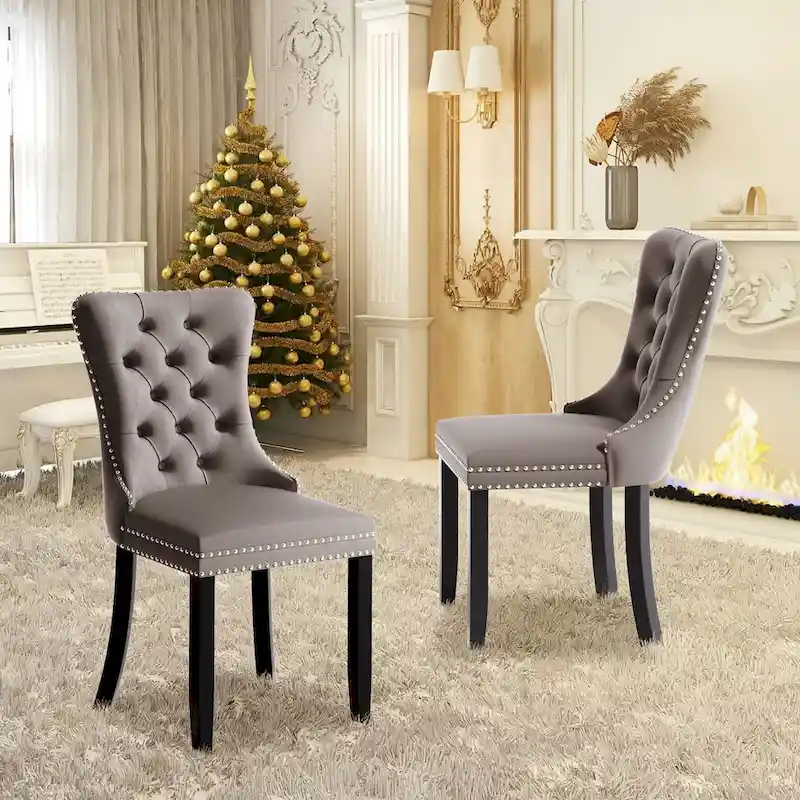 Modern Tufted Velvet Side Dining Chairs (Set of 4)