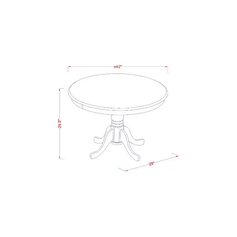 HomeStock 3-Pc Linen White Finish Solid Wood Top - Round Dining Room Set - Seats 4