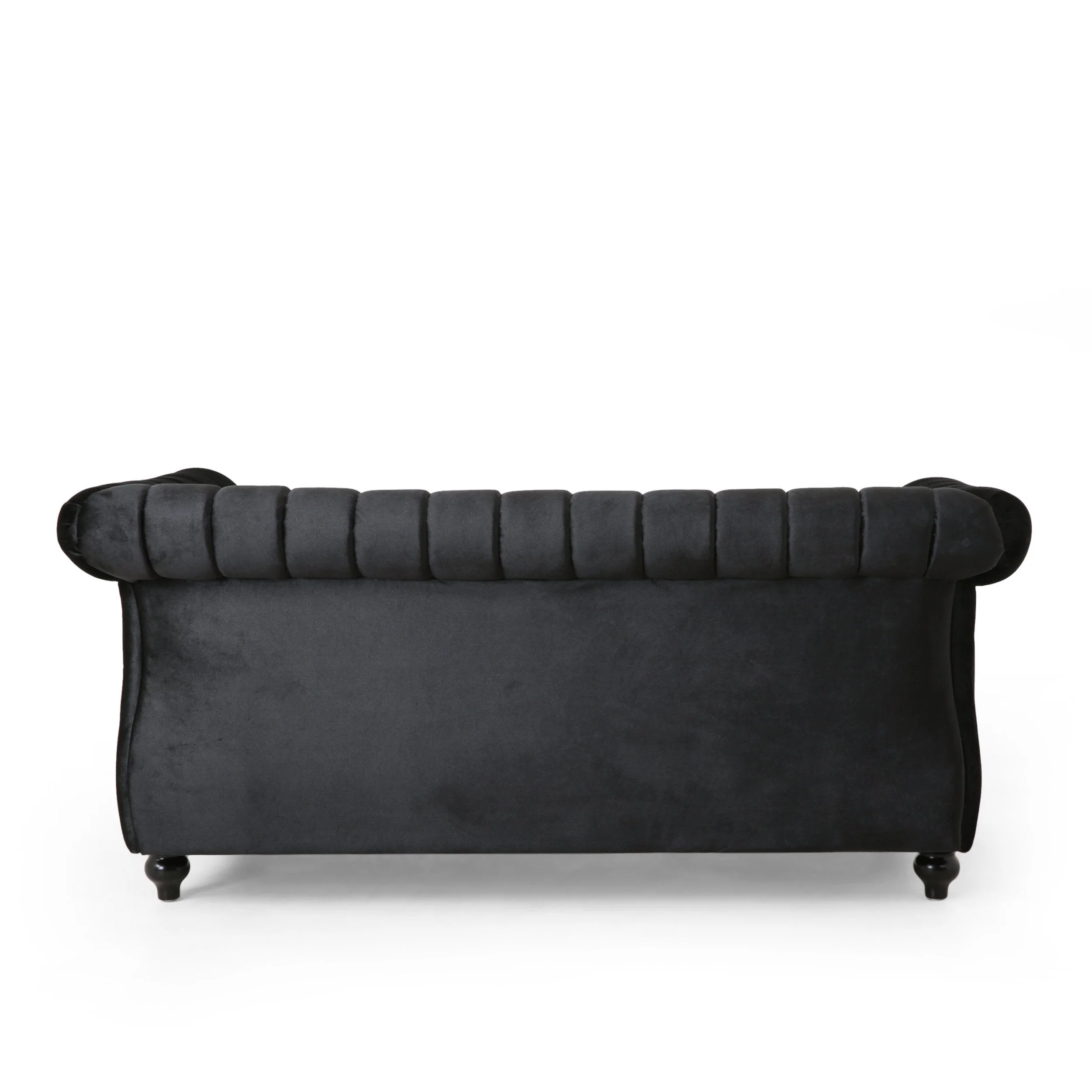 Modern Glam Channel Stitch Loveseat with Nailhead Trim - NH575413