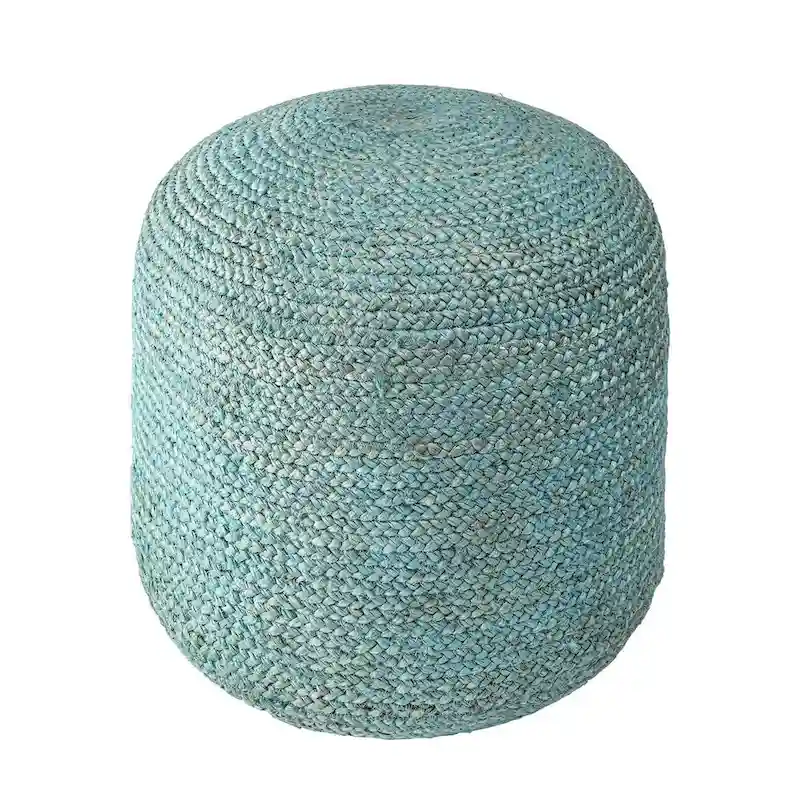 Nuloom Bristol Braided Solid Jute Ottoman Pouf