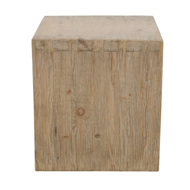 Artissance Capri Waterfall Side Table with Shelf Weathered Natural 22x22x24H